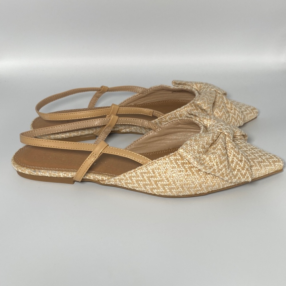 ASOS Beige and Tan Bow Flats - Picture 6 of 7